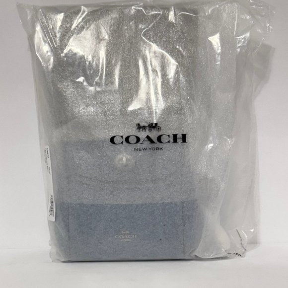 Coach Convertible Pebble Leather Mini Backpack Crossbody Silver/Blue NWT - Picture 10 of 10